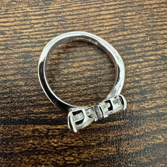 Silver Crystal Butterfly Ring size 5 Hallmarked 925 RSC - Picture 7 of 11